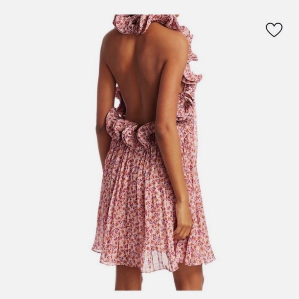AMUR Pink Floral Backless Ruffled Sundress - Picture 2 of 3